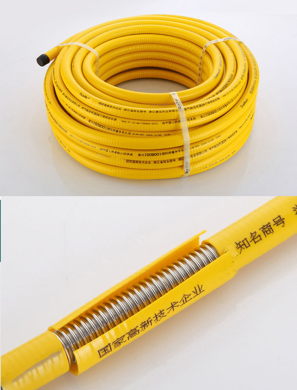 Outer Dia 20mm Domestic Gas Pipe , Plastic Coated SS Flexible Bellows